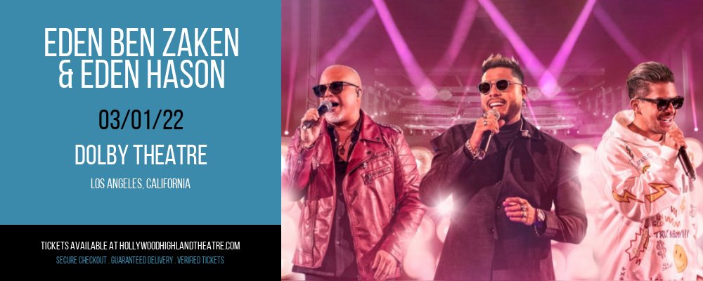 Eden Ben Zaken & Eden Hason at Dolby Theatre tickets Eden Ben Zaken & Eden Hason at Dolby Theatre